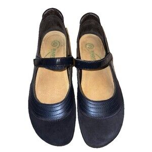 Naot Kirei Mary Jane Navy Blue Suede Leather, Size 38/ 7 US